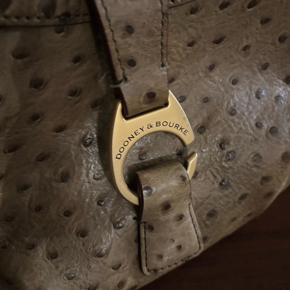 Dooney & Bourke Derby Ostrich leather Shoulder Bag - Picture 2 of 6